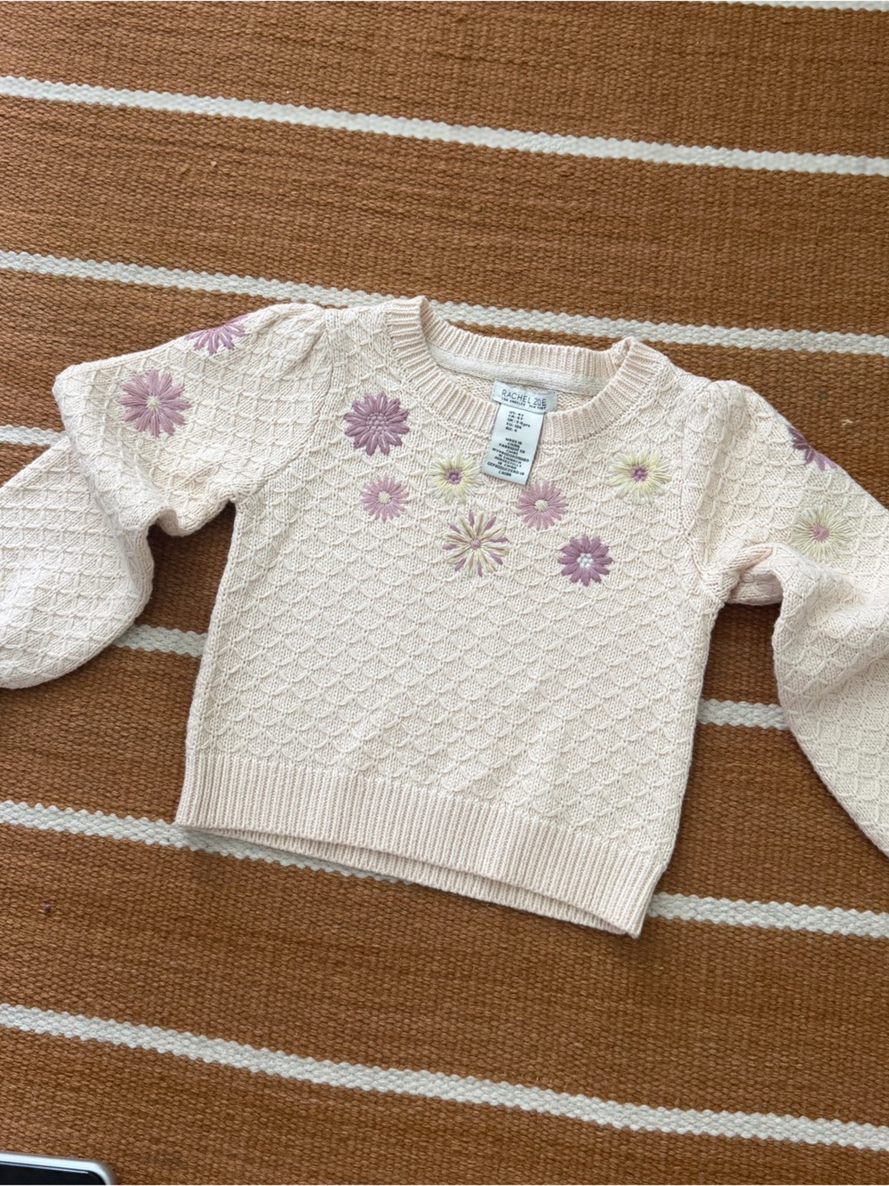 Rachel Zoe Girls Floral Knit Sweater – 4T